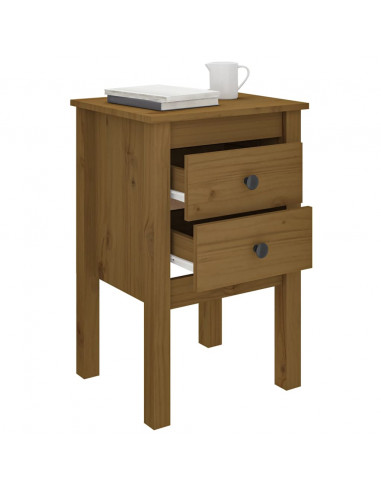 Comodino Miele 40x35x61,5 cm in Legno Massello di Pino