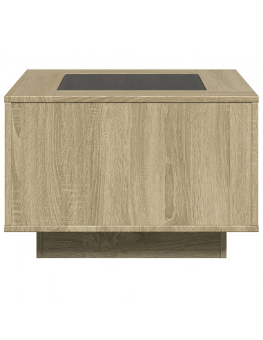 Tavolino Salotto con LED Rovere Sonoma 60x60x40 cm Multistrato