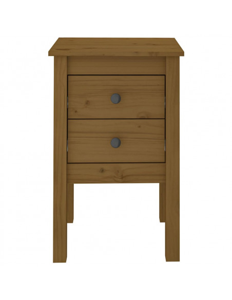 Comodino Miele 40x35x61,5 cm in Legno Massello di Pino
