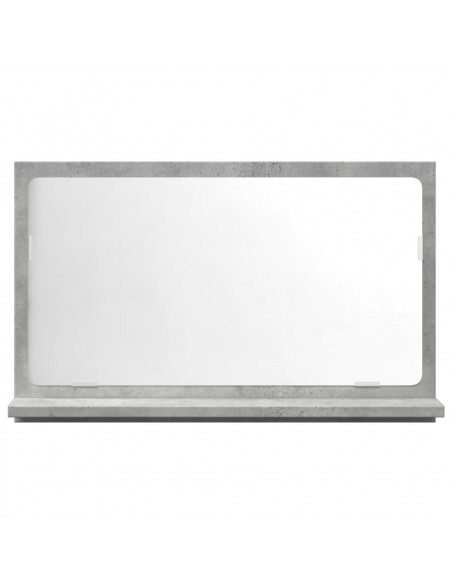 Mobile Bagno con Specchio Grigio Cemento 60x11x37 cm Truciolato