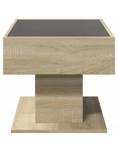 Tavolino Salotto con LED Rovere Sonoma 70x50x45 cm Multistrato