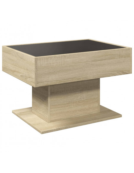 Tavolino Salotto con LED Rovere Sonoma 70x50x45 cm Multistrato