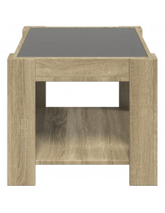 Tavolino Salotto con LED Rovere Sonoma 73x53x45 cm Multistrato 2