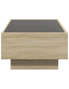 Tavolino Salotto con LED Rovere Sonoma 90x50x30 cm Multistrato 2