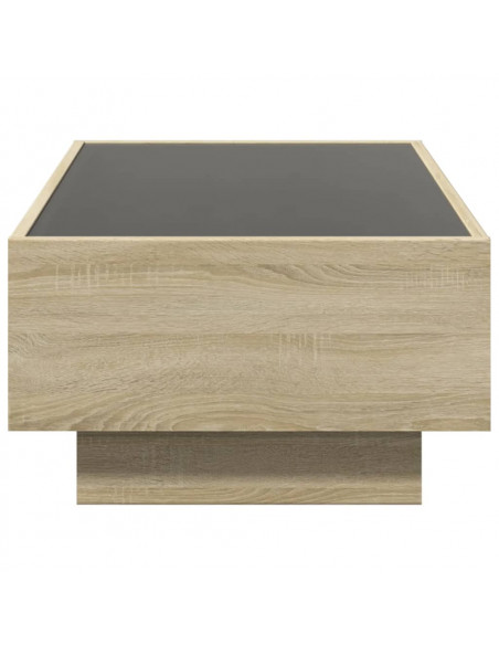 Tavolino Salotto con LED Rovere Sonoma 90x50x30 cm Multistrato