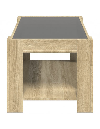 Tavolino Salotto con LED Rovere Sonoma 93x53x45 cm Multistrato