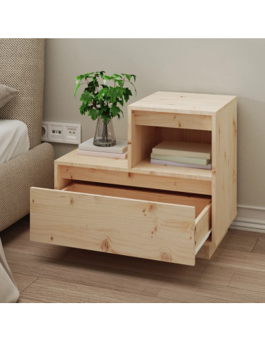 Comodino 60x34x51 cm in Legno Massello di Pino