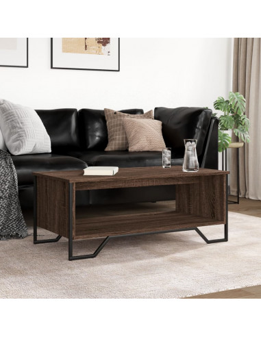 Tavolino Salotto Rovere Marrone 100x51x40 cm Legno Multistrato