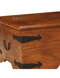 Tavolino da Salotto in Legno Acacia Finitura Ambra 110x55x35 cm 2