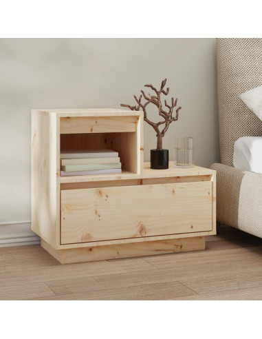 Comodini 2 pz 60x34x51 cm in Legno Massello di Pino