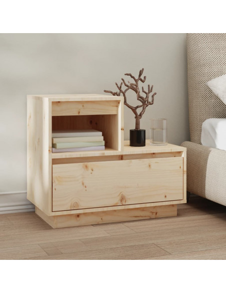 Comodini 2 pz 60x34x51 cm in Legno Massello di Pino