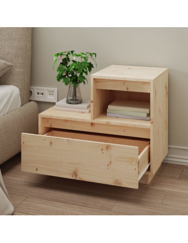 Comodini 2 pz 60x34x51 cm in Legno Massello di Pino