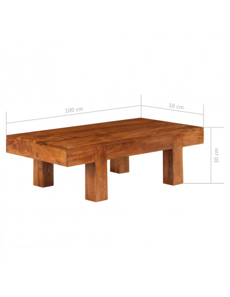 Tavolino da Salotto in Legno Acacia Finitura Ambra 110x55x35 cm