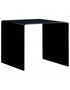 Tavolino da Salotto Nero 50x50x45 cm in Vetro Temperato 2