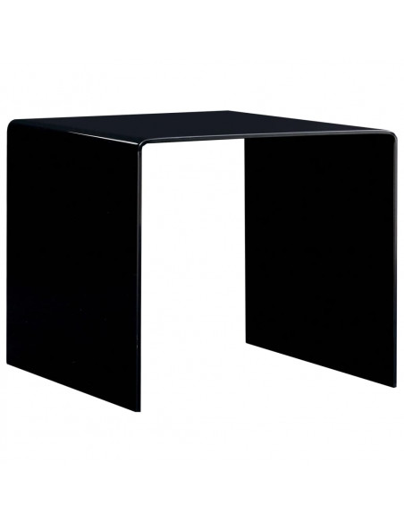 Tavolino da Salotto Nero 50x50x45 cm in Vetro Temperato