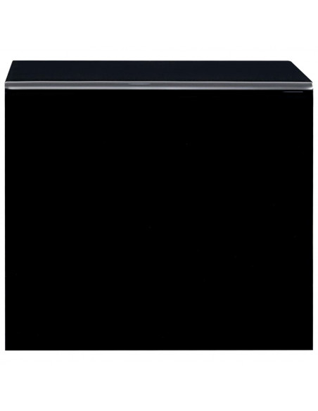 Tavolino da Salotto Nero 50x50x45 cm in Vetro Temperato