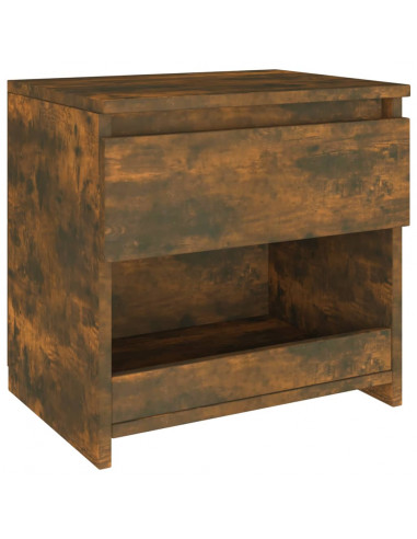 Comodini Rovere Fumo 2pz 40x30x39 cm Legno Ingegnerizzato