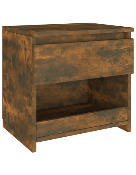 Comodini Rovere Fumo 2pz 40x30x39 cm Legno Ingegnerizzato