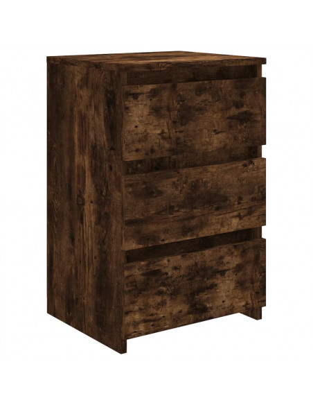 Comodino Rovere Fumo 40x35x62,5 cm in Legno Multistrato