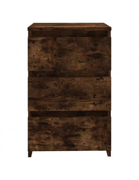 Comodino Rovere Fumo 40x35x62,5 cm in Legno Multistrato