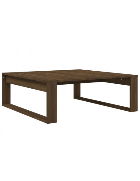 Tavolino Salotto Rovere Marrone 100x100x35 cm Legno Multistrato