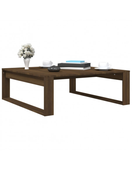 Tavolino Salotto Rovere Marrone 100x100x35 cm Legno Multistrato