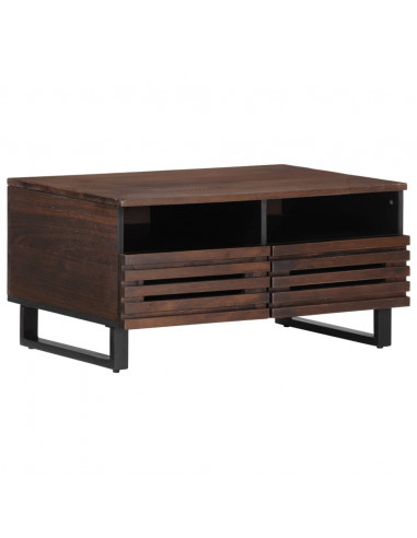 Tavolino da Salotto Marrone 80x55x40 cm Legno Massello di Mango