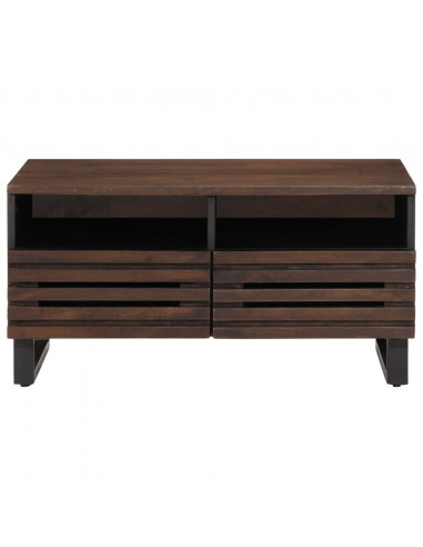 Tavolino da Salotto Marrone 80x55x40 cm Legno Massello di Mango