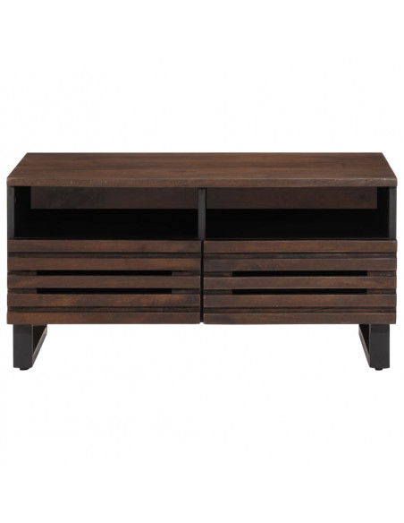 Tavolino da Salotto Marrone 80x55x40 cm Legno Massello di Mango