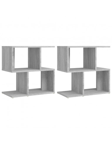 Comodini Grigio Sonoma 2pz 50x30x51,5 cm in Legno Multistrato