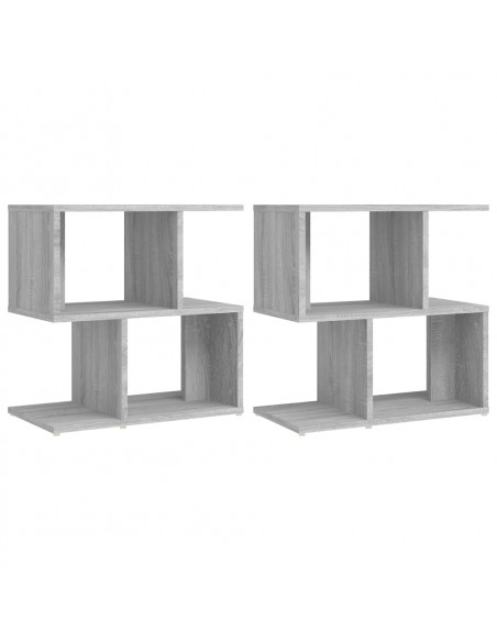 Comodini Grigio Sonoma 2pz 50x30x51,5 cm in Legno Multistrato