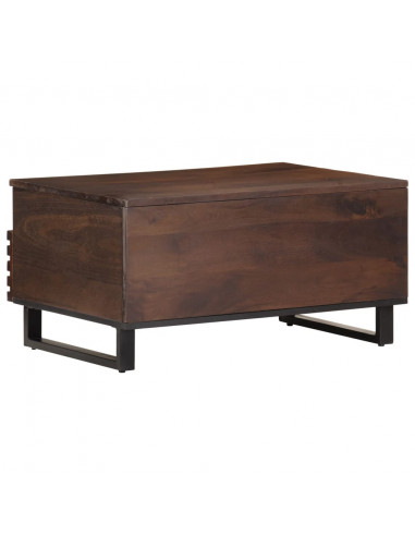 Tavolino da Salotto Marrone 80x55x40 cm Legno Massello di Mango