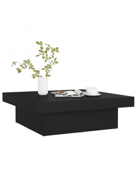 Tavolino da Salotto Nero 90x90x28 cm in Legno Multistrato