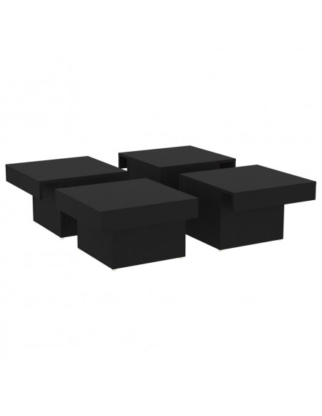 Tavolino da Salotto Nero 90x90x28 cm in Legno Multistrato