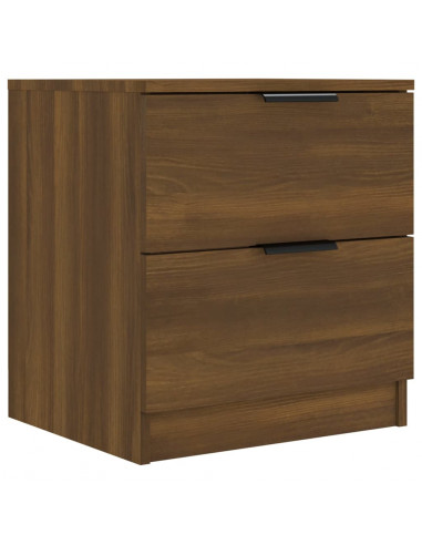 Comodini 2 pz Rovere Marrone in Legno Multistrato