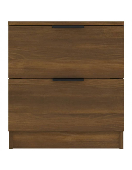 Comodini 2 pz Rovere Marrone in Legno Multistrato