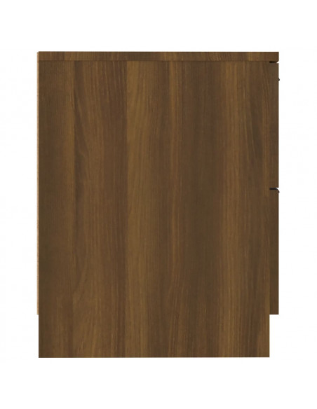 Comodini 2 pz Rovere Marrone in Legno Multistrato