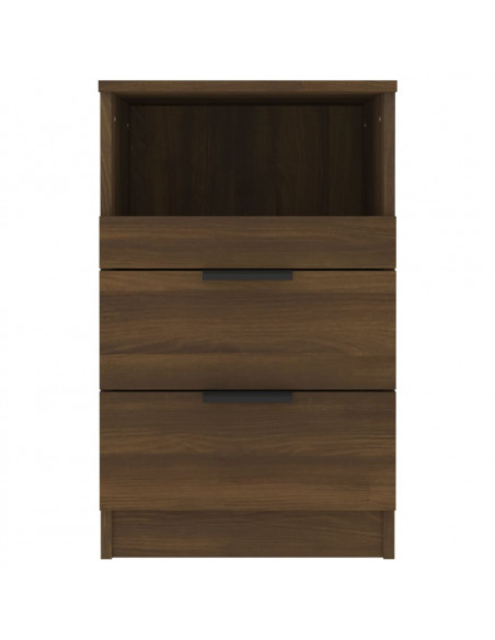 Comodini 2 pz Rovere Marrone in Legno Multistrato