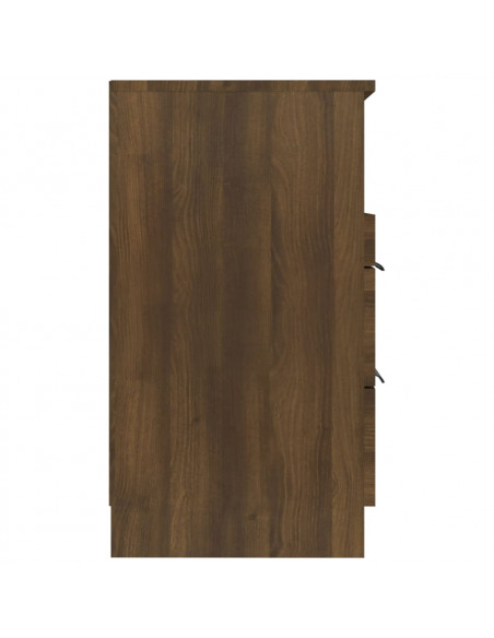 Comodini 2 pz Rovere Marrone in Legno Multistrato