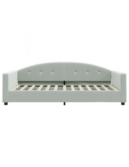 Letto da Giorno Grigio Chiaro 100x200 cm in Velluto