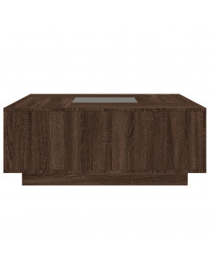 Tavolino Salotto con LED Infinity Rovere Marrone 100x100x40 cm 2