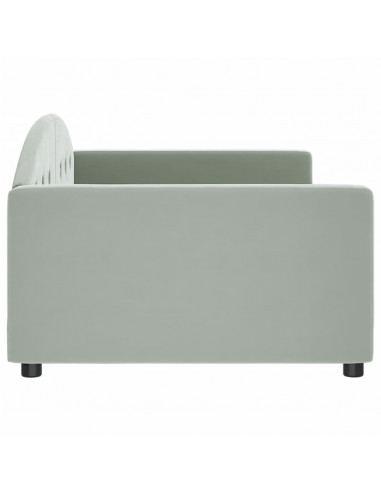 Letto da Giorno Grigio Chiaro 100x200 cm in Velluto