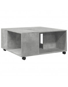 Tavolino da Salotto Grigio Cemento 80x80x40 cm in Truciolato 2