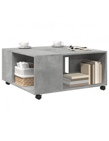 Tavolino da Salotto Grigio Cemento 80x80x40 cm in Truciolato