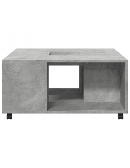 Tavolino da Salotto Grigio Cemento 80x80x40 cm in Truciolato
