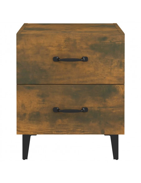 Comodini 2 pz Rovere Fumo 40x35x47,5 cm