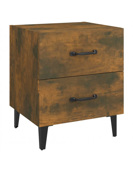 Comodini 2 pz Rovere Fumo 40x35x47,5 cm