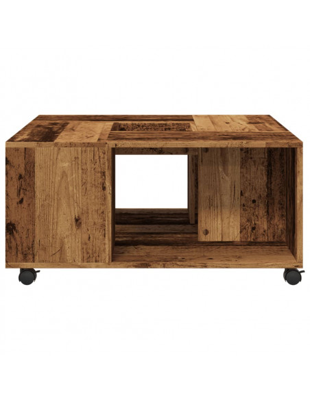 Tavolino da Salotto Legno Vecchio 80x80x40 cm in Truciolato
