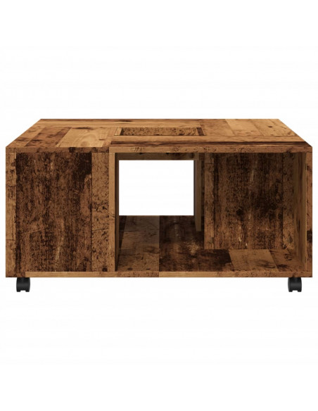 Tavolino da Salotto Legno Vecchio 80x80x40 cm in Truciolato