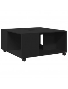 Tavolino da Salotto Nero 80x80x40 cm in Legno Multistrato 2